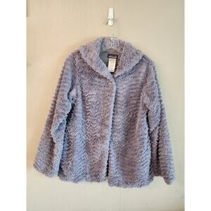 Patagonia Girls Coat Jacket SZ XXL (16-18) Gray Faux Fur